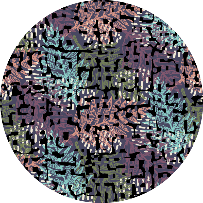 Leafy botanical elements floral vinyl carpet - TenStickers