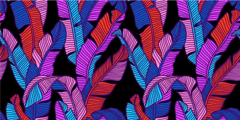 Nature vinyl carpet in vibrant tropical leaves - TenStickers