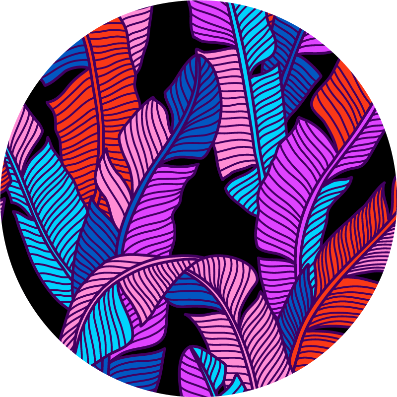 Lively leaf elements floral vinyl carpet - TenStickers