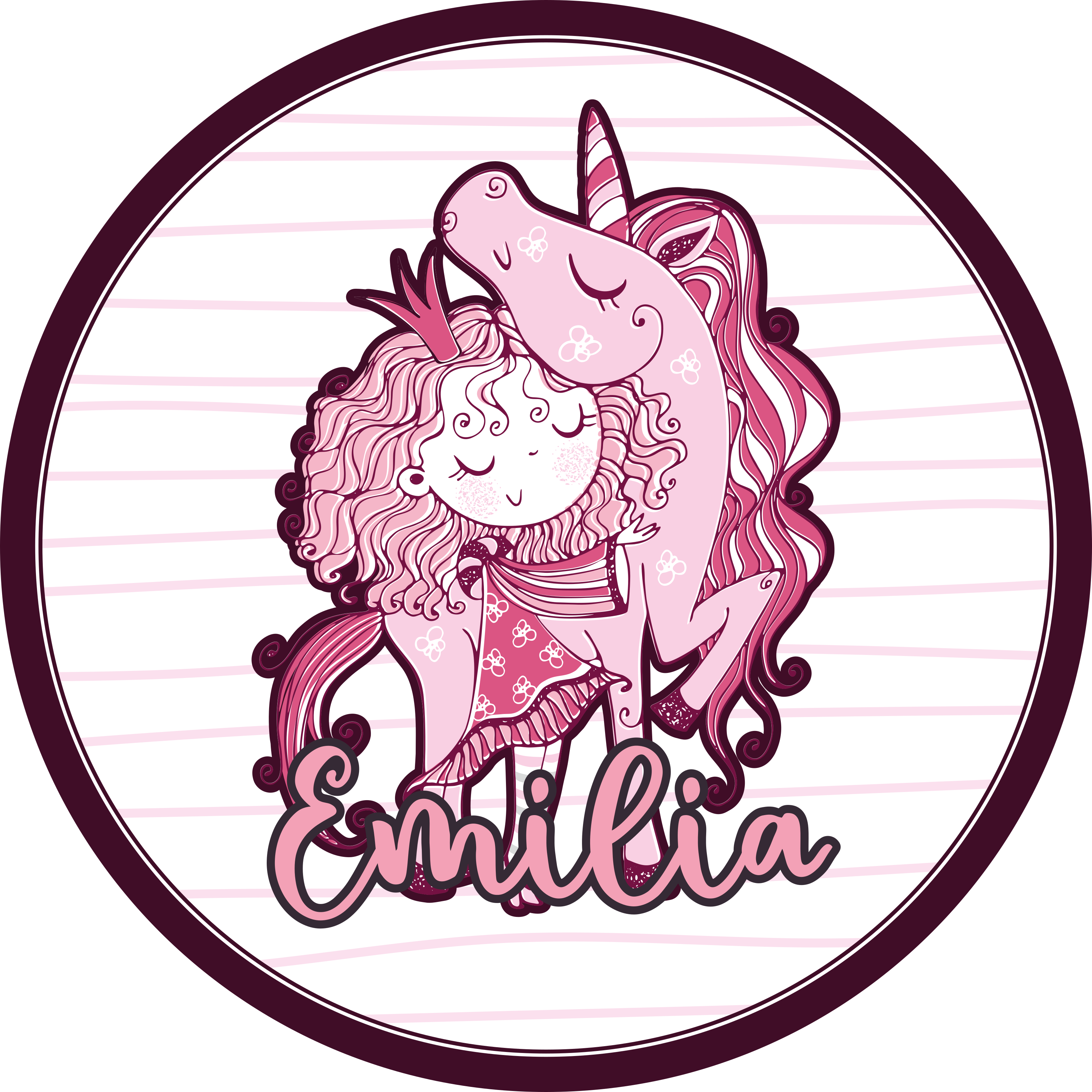 Cute Unicorn Duo custom vinyl carpet - TenStickers