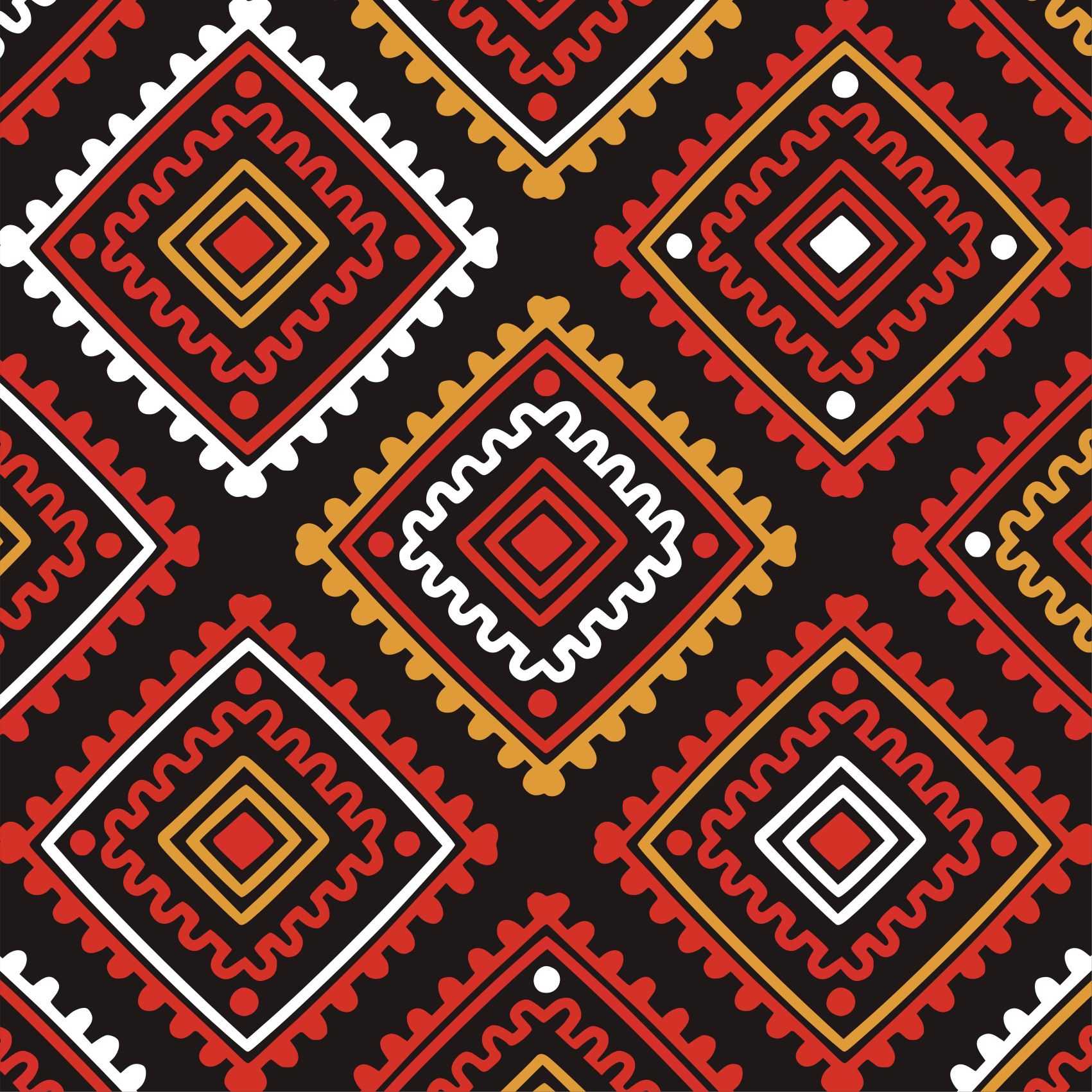 Ethnic vinyl carpet lively geometric design - TenStickers