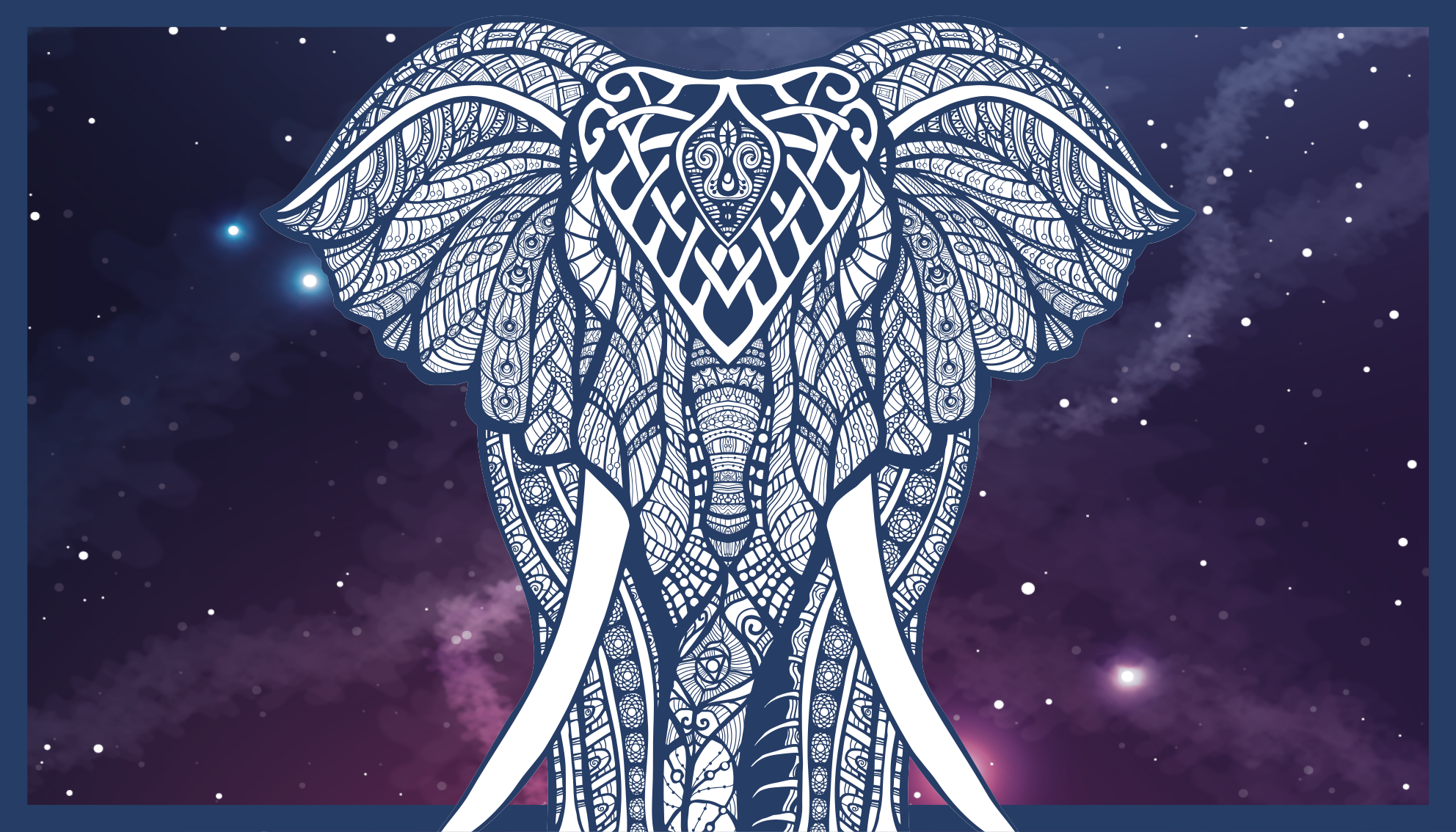 Intricate Elephant Artwork custom vinyl carpet - TenStickers
