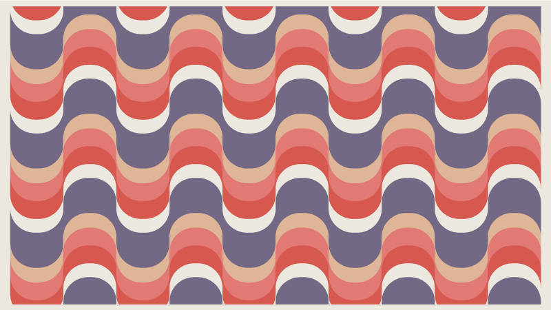 Geometric vinyl carpet in wavy color palette - TenStickers