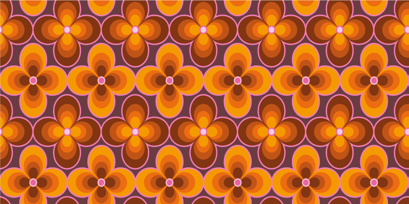 Retro floral pattern vintage vinyl carpet - TenStickers