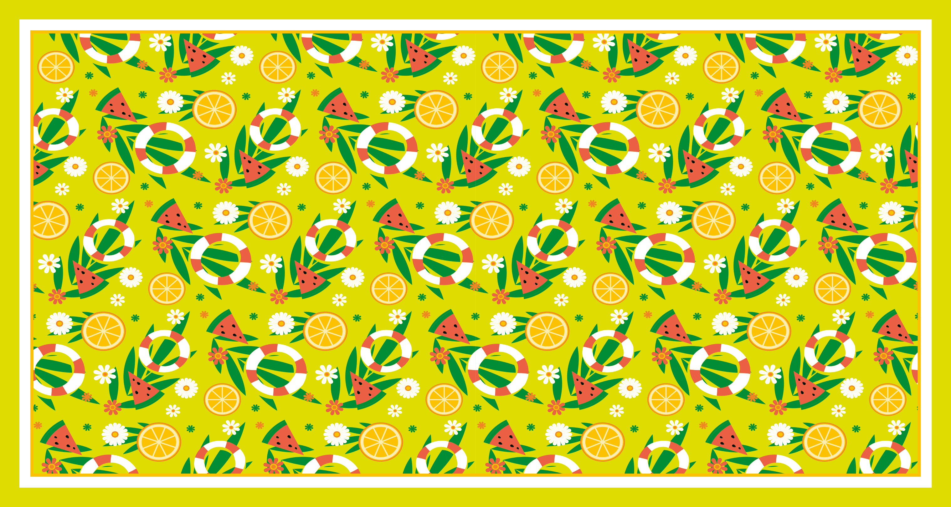Bright Citrus Patterns mosaic vinyl carpet - TenStickers