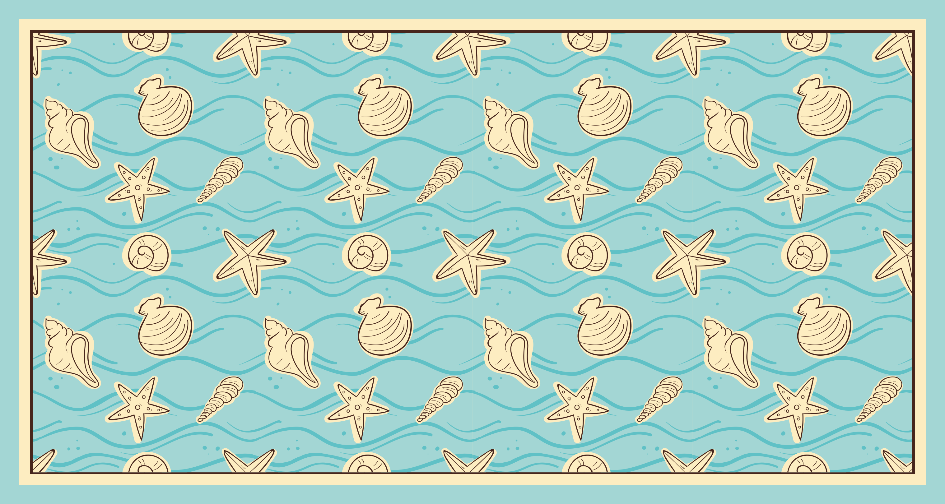 Seashell inspiration bathroom vinyl carpet - TenStickers