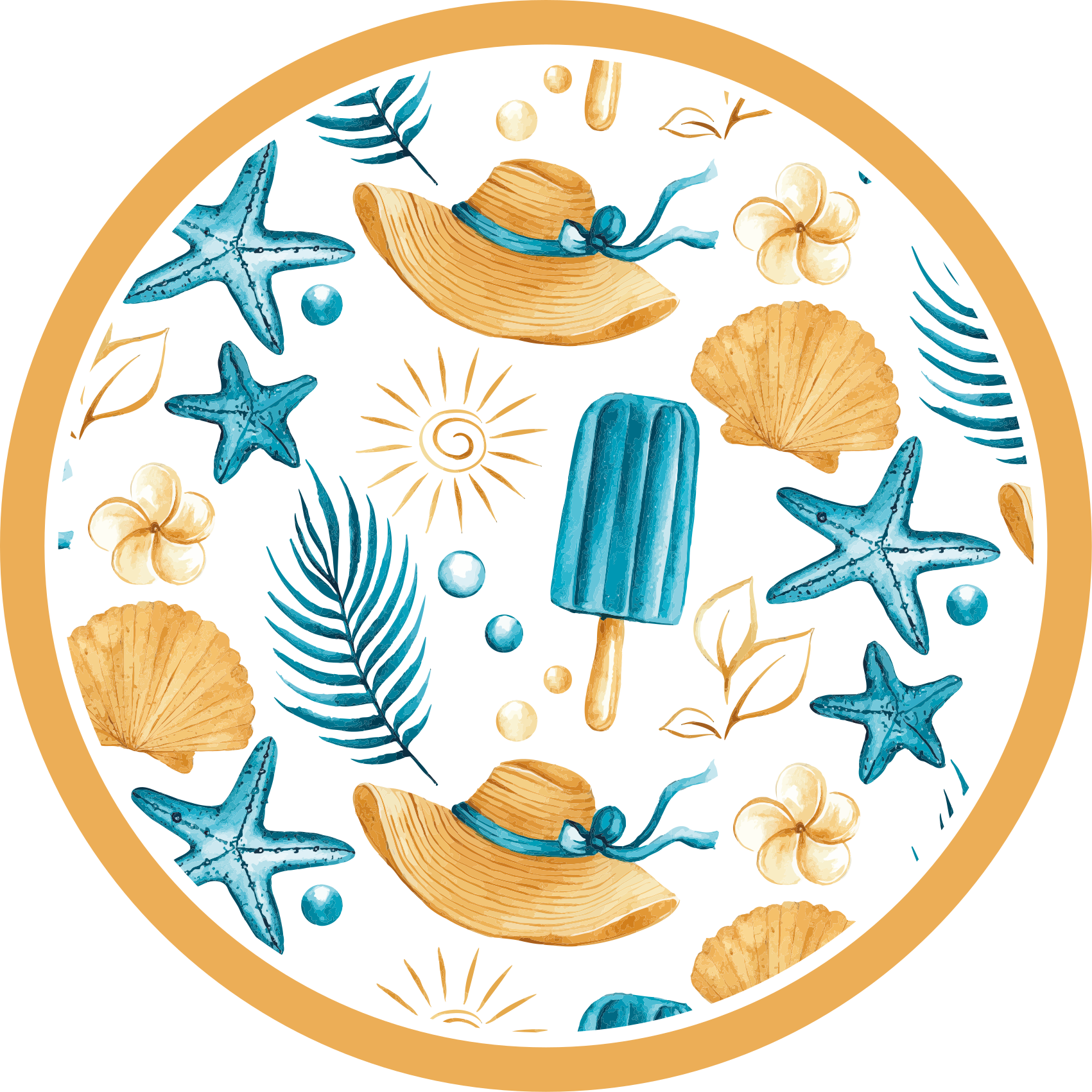 Summer Vacation Vibes nature vinyl carpet - TenStickers