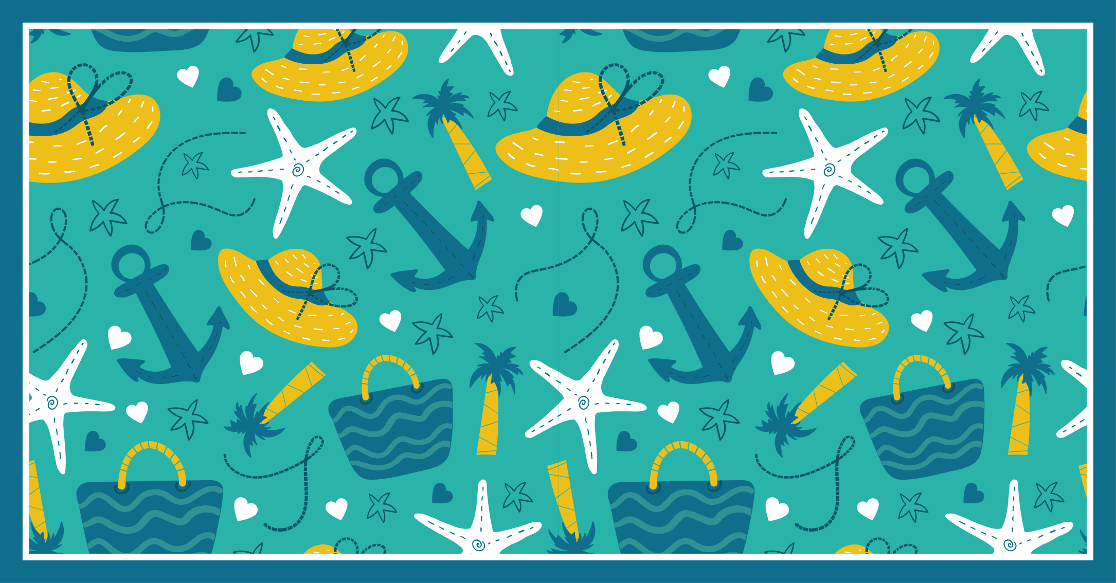 Seaside Adventure Motif event vinyl carpet - TenStickers