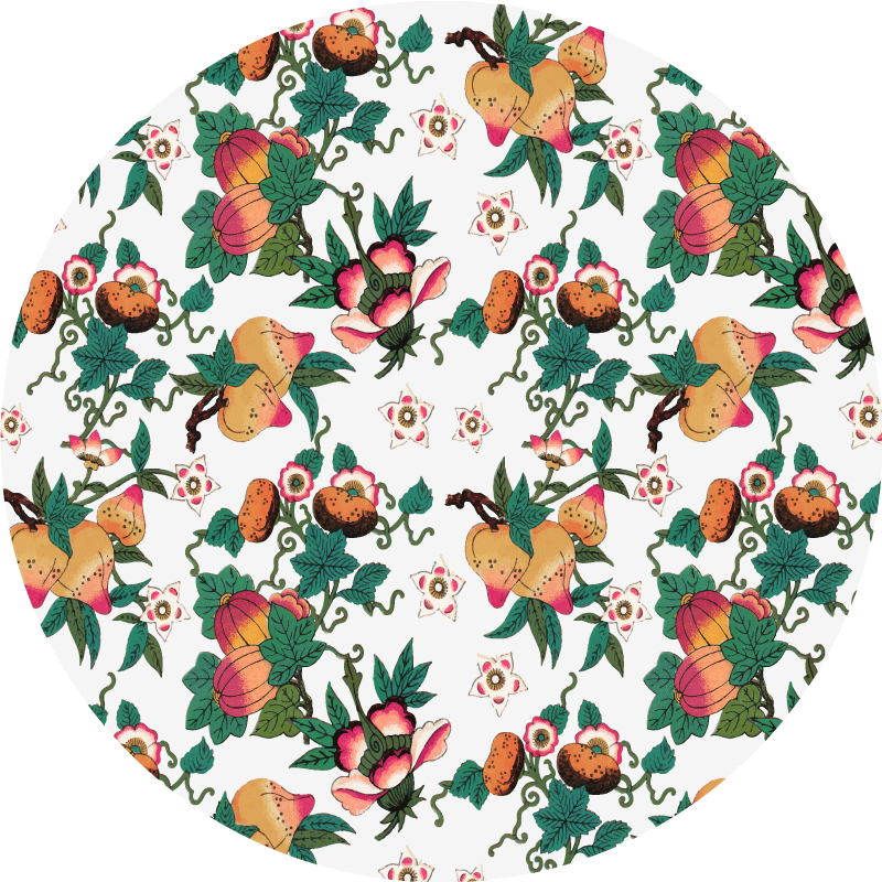 Floral vinyl carpet botanical floral design - TenStickers