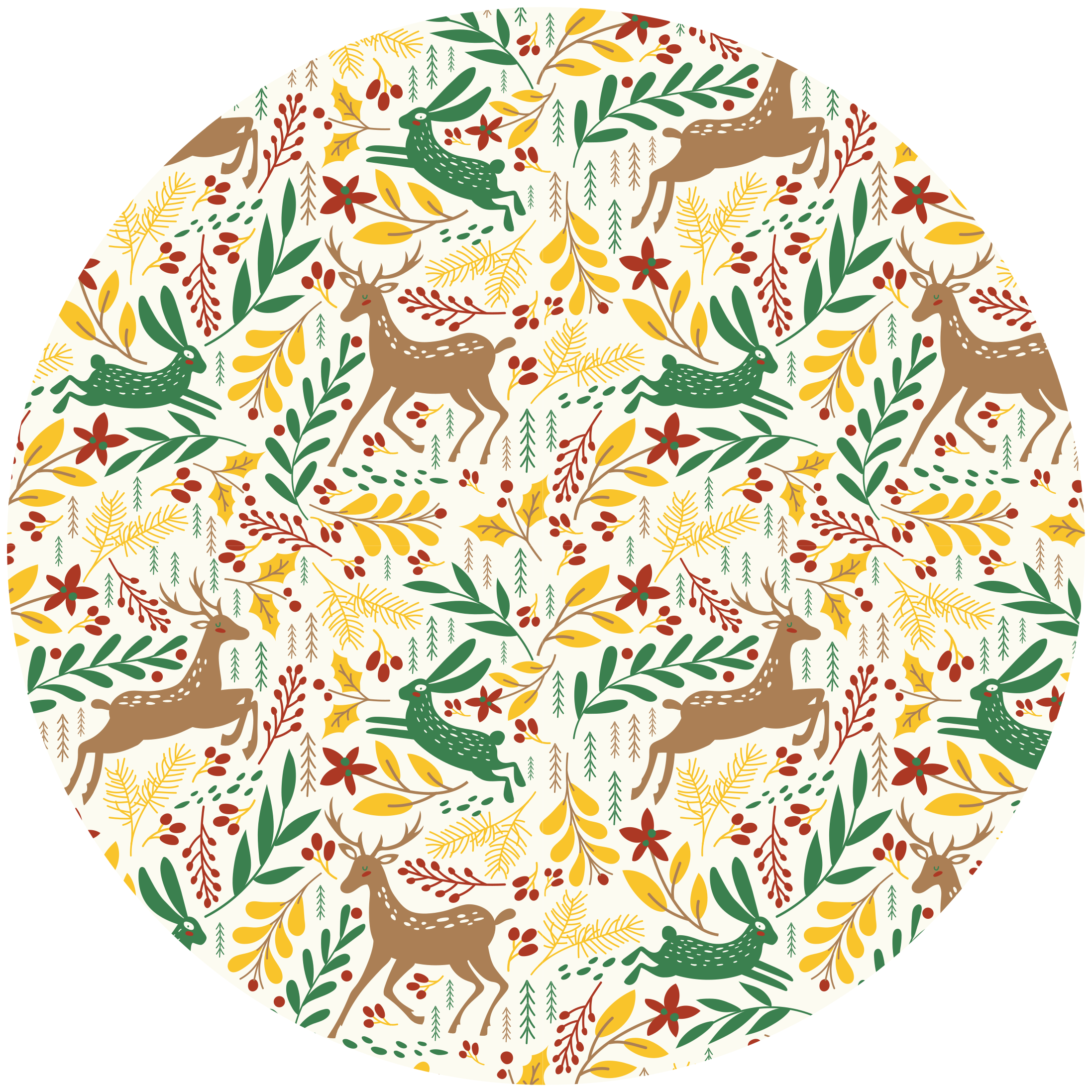 Nature inspired motif Christmas vinyl carpet - TenStickers