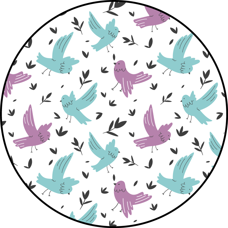 Blue and purple birds nature vinyl carpet - TenStickers