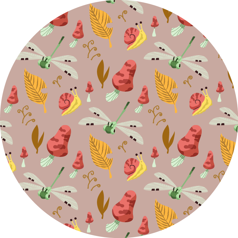Beige forest elements nature vinyl carpet - TenStickers