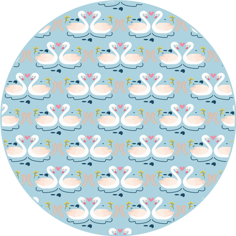 Charming swan pattern animal vinyl carpet - TenStickers