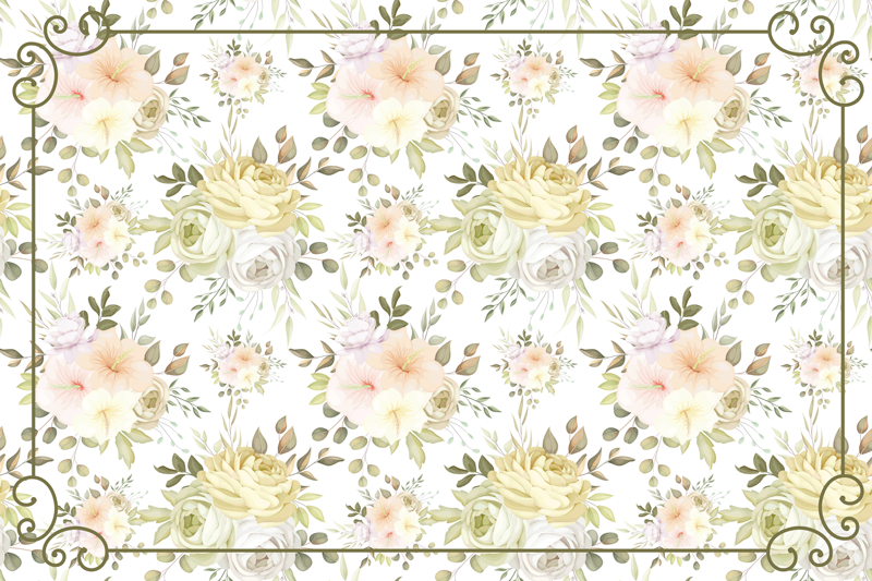 Botanical Grace floral vinyl carpet - TenStickers