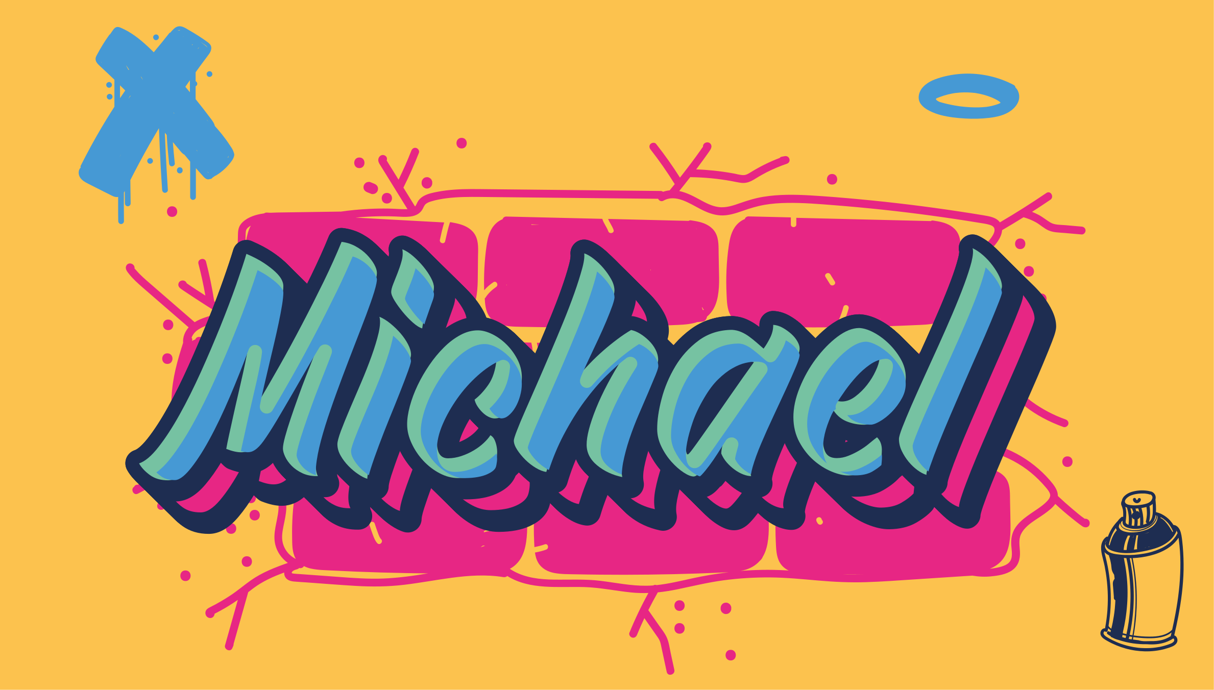 Graffiti custom name kids vinyl carpet - TenStickers