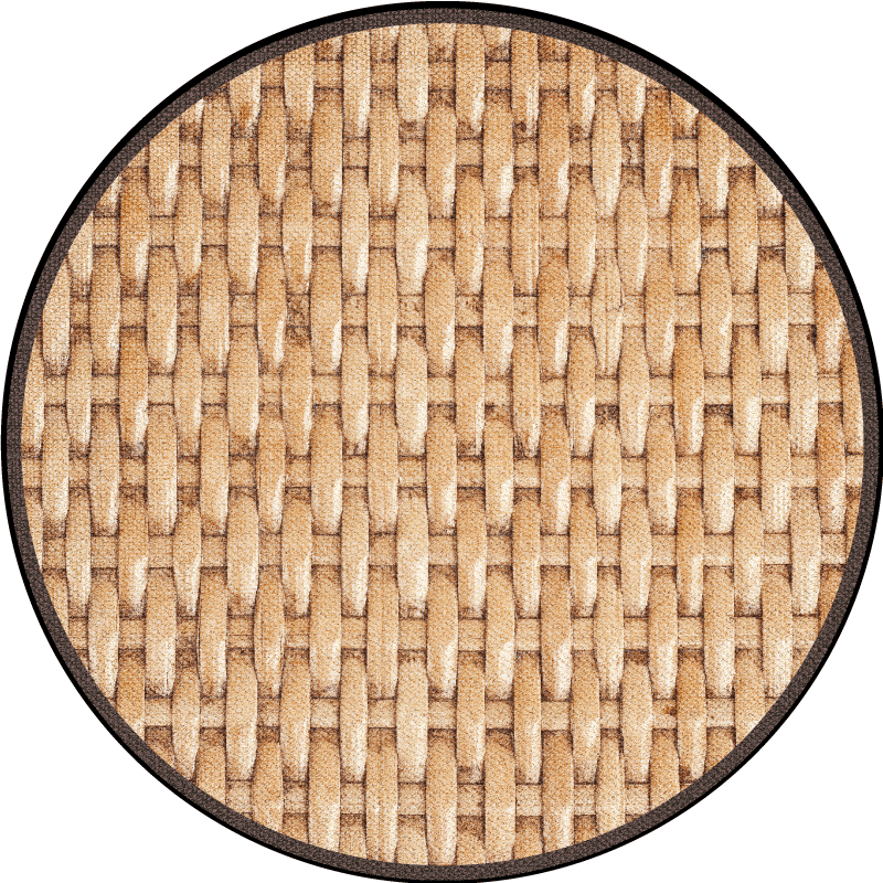 Woven Natural Tones circular vinyl carpet - TenStickers