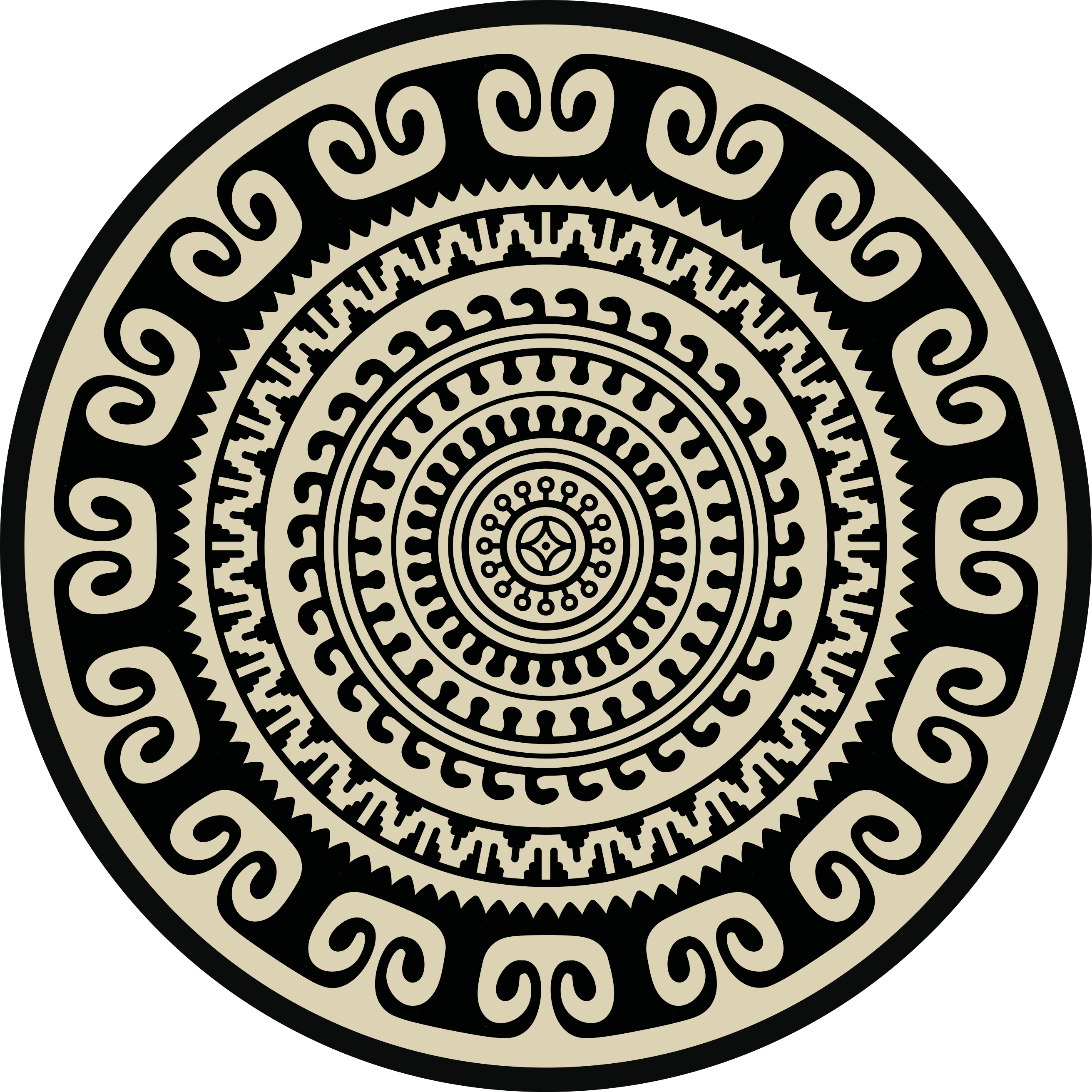 Classic circular pattern mandala vinyl carpet - TenStickers