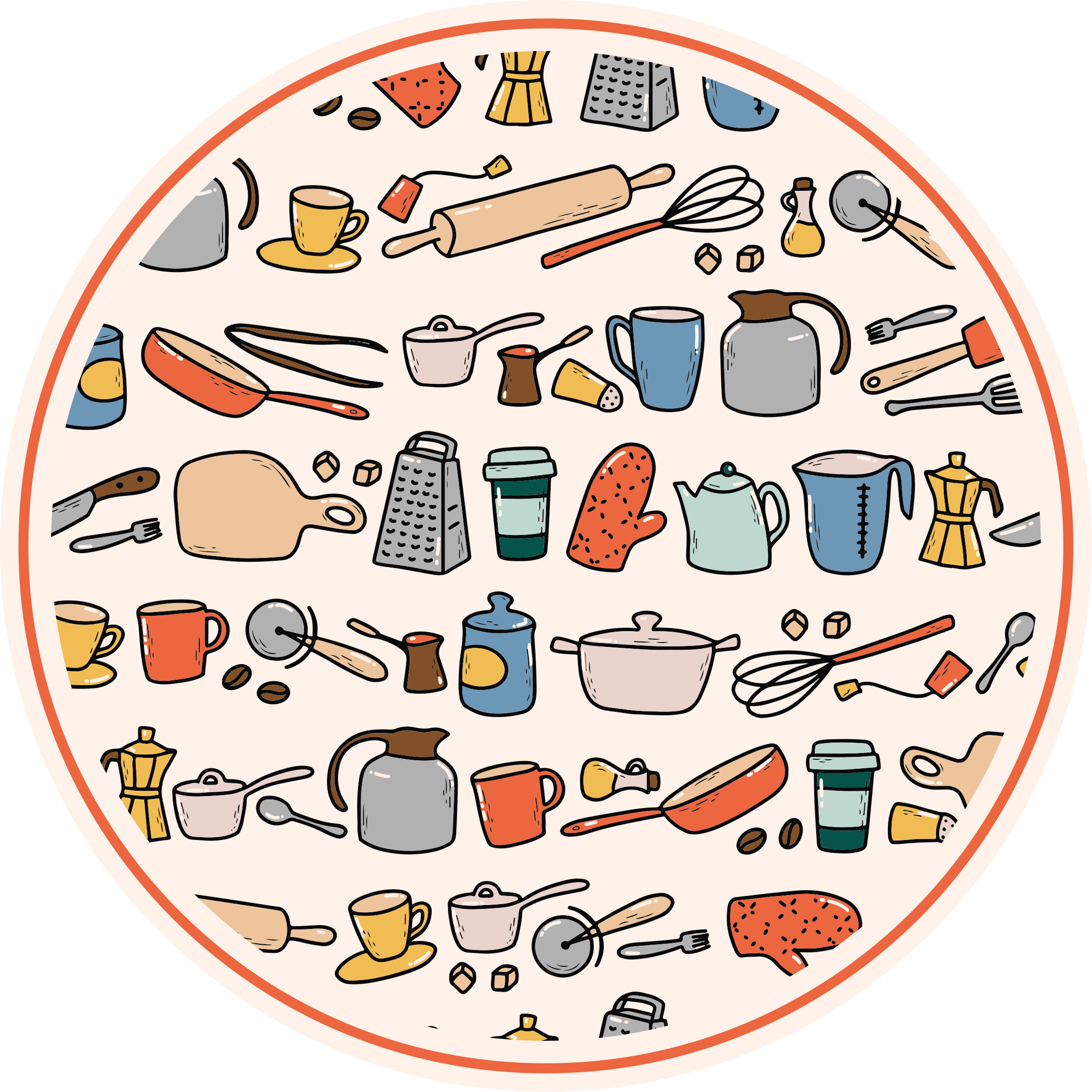 Kitchen vinyl carpet for kitchen utensil collection - TenStickers