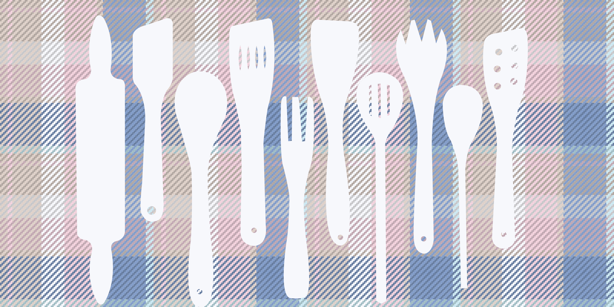 Cooking Utensil Silhouettes kitchen vinyl carpet - TenStickers