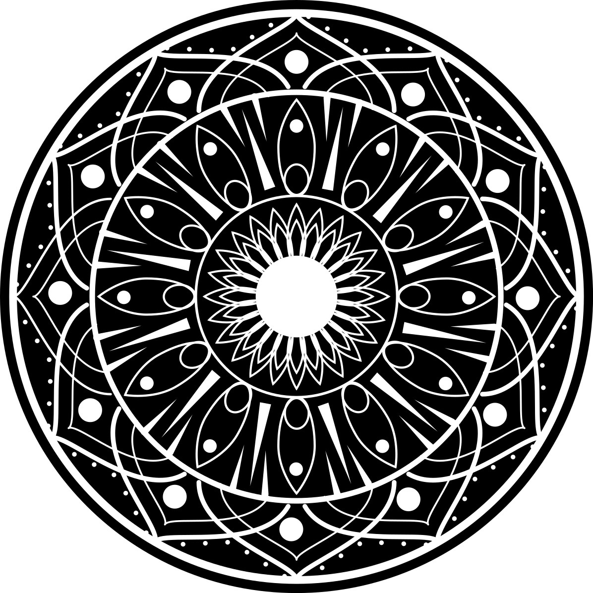 Elaborate mandala motif mandala vinyl carpet - TenStickers