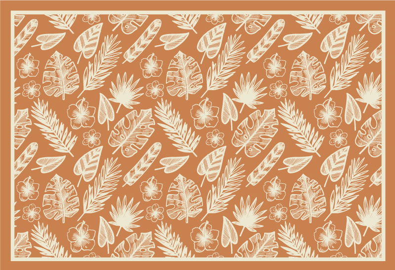 Tropical Leaf Inspiration floral vinyl carpet - TenStickers