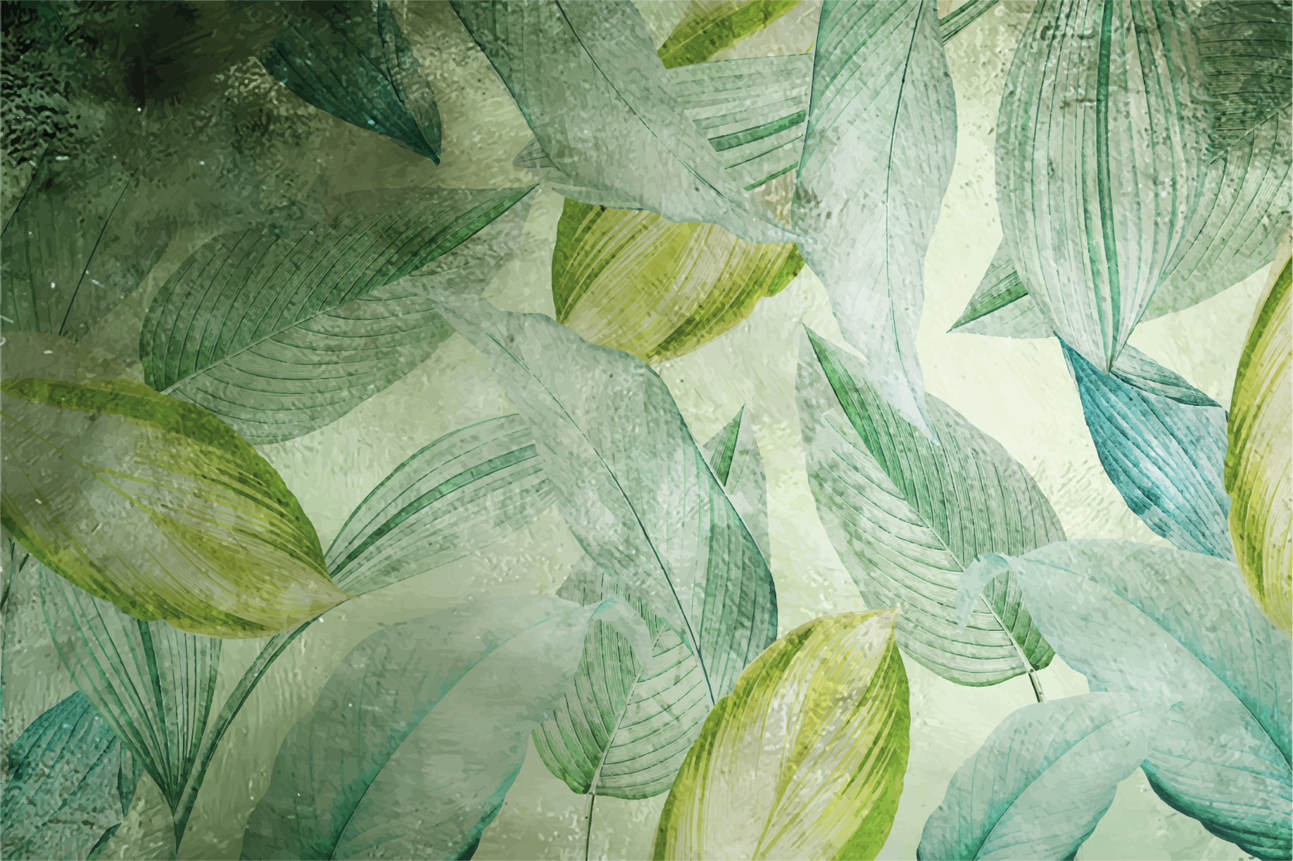 Vibrant Greenery Motif nature vinyl carpet - TenStickers