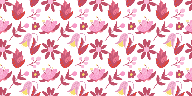 Floral patterns bloom floral vinyl carpet - TenStickers