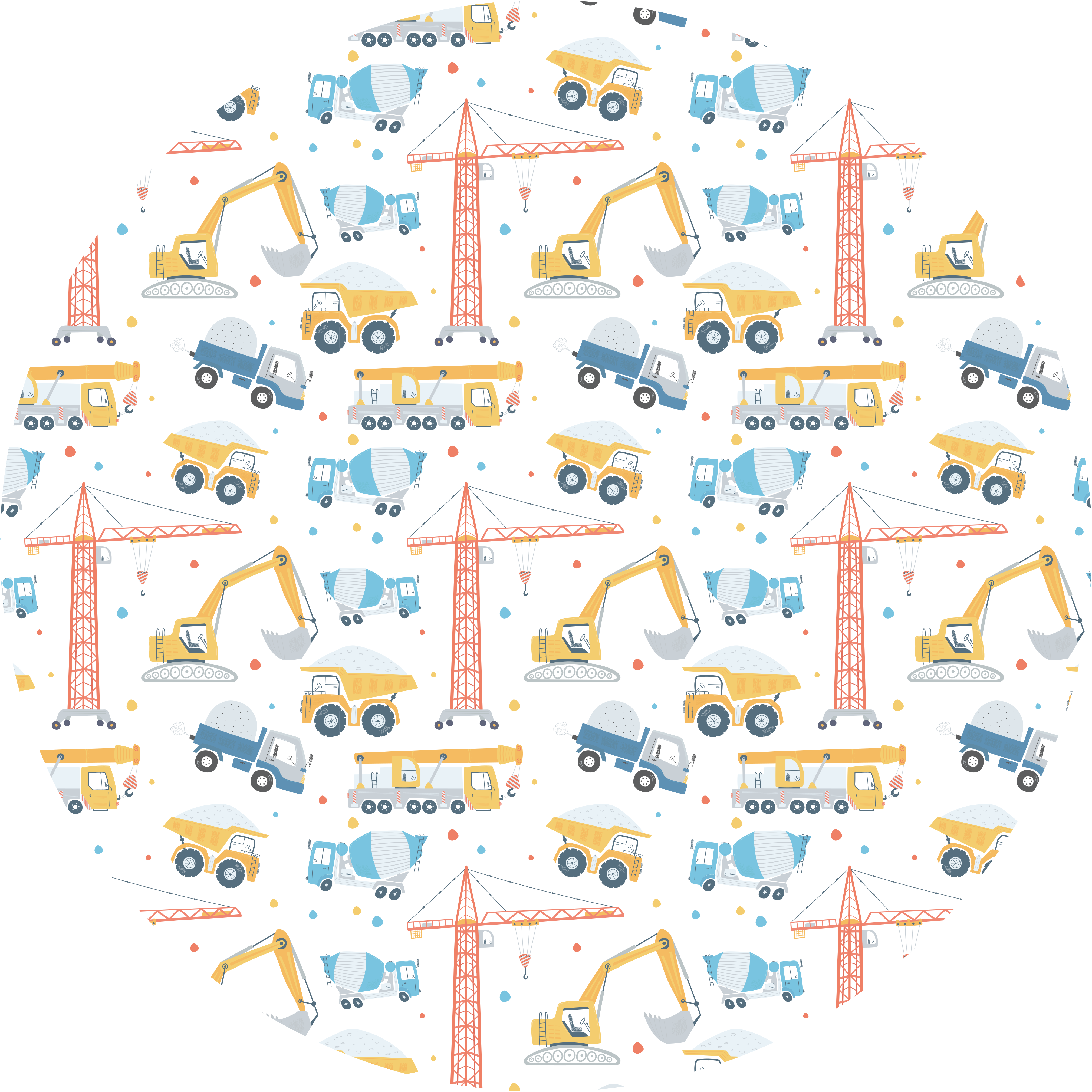 Construction vehicles kids vinyl carpet - TenStickers