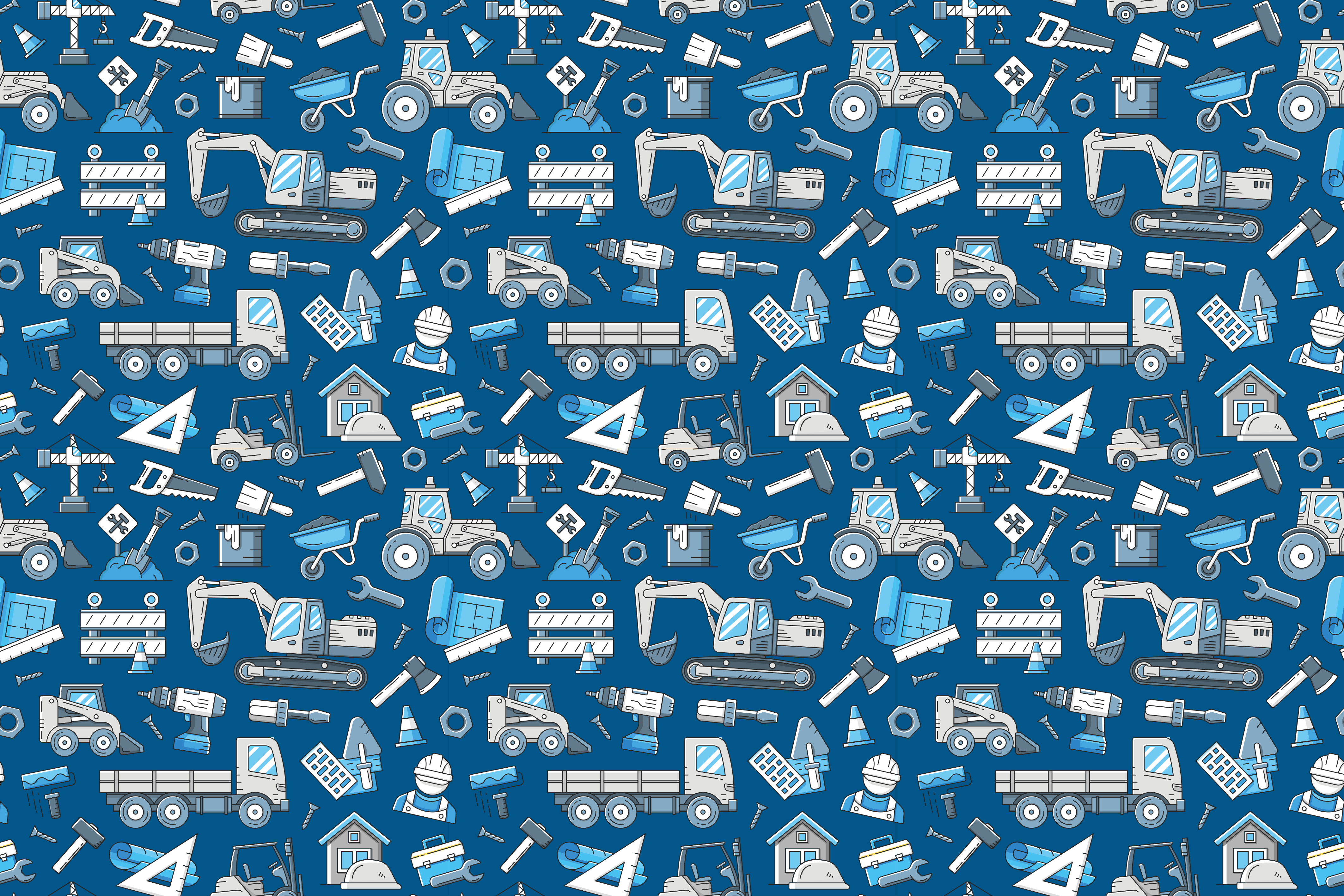 Construction Tools Print kids vinyl carpet - TenStickers