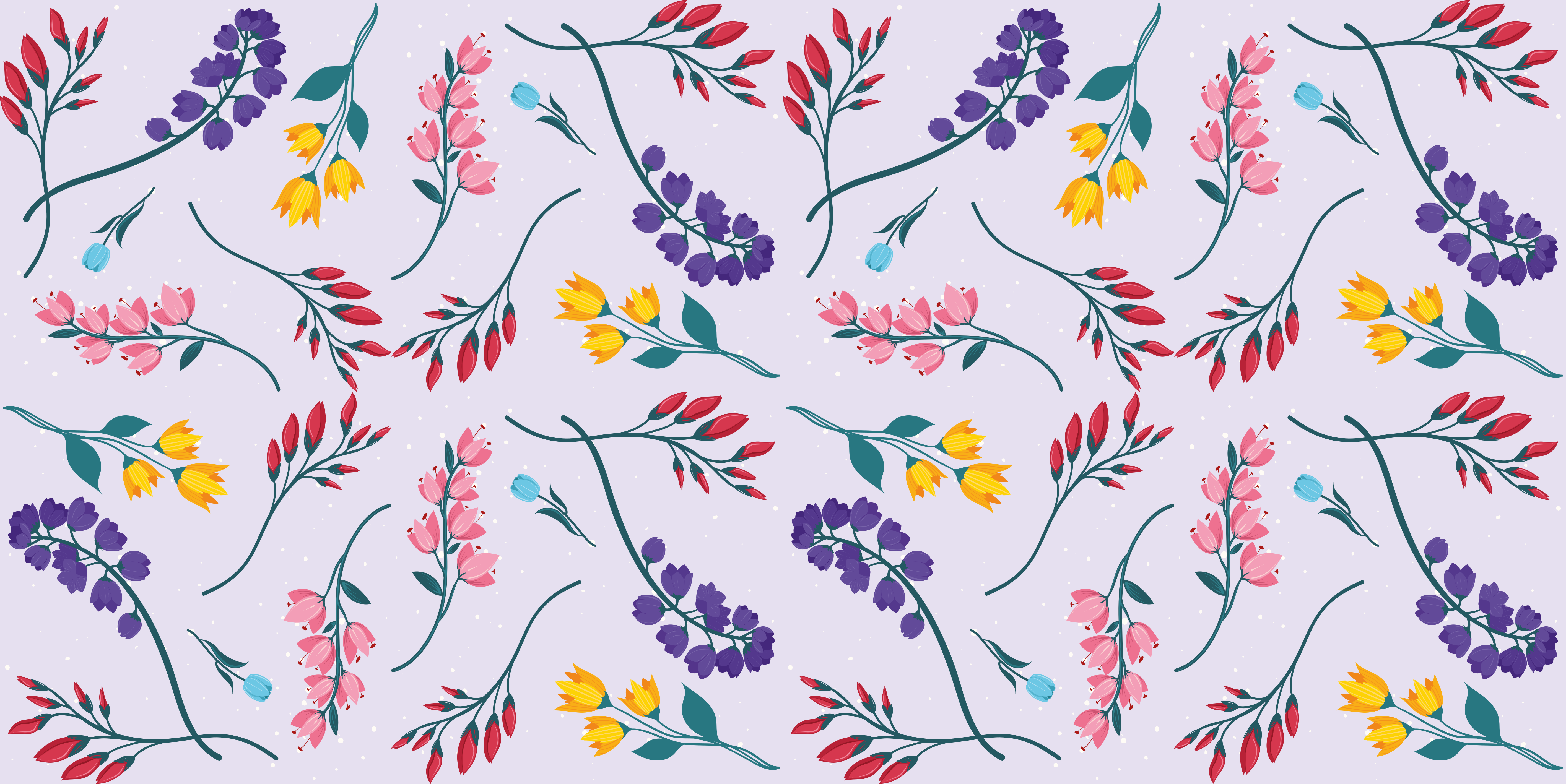 Purple subtle pattern floral vinyl carpet - TenStickers