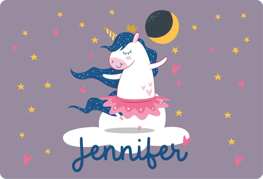 Custom dancing unicorn kids vinyl carpet - TenStickers