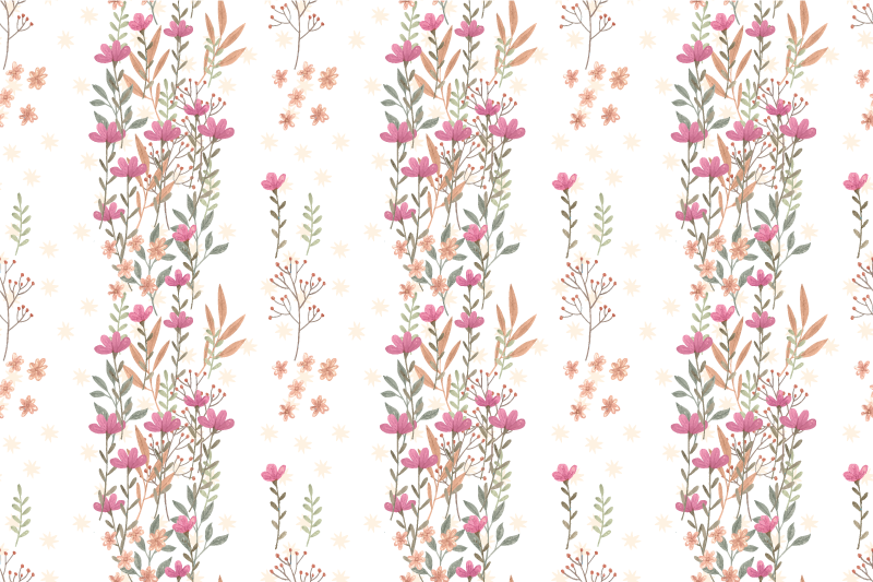 Floral vinyl carpet with floral patterned design - TenStickers