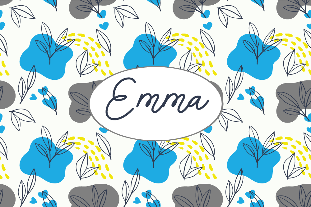 Custom floral name entrance hall vinyl carpet - TenStickers