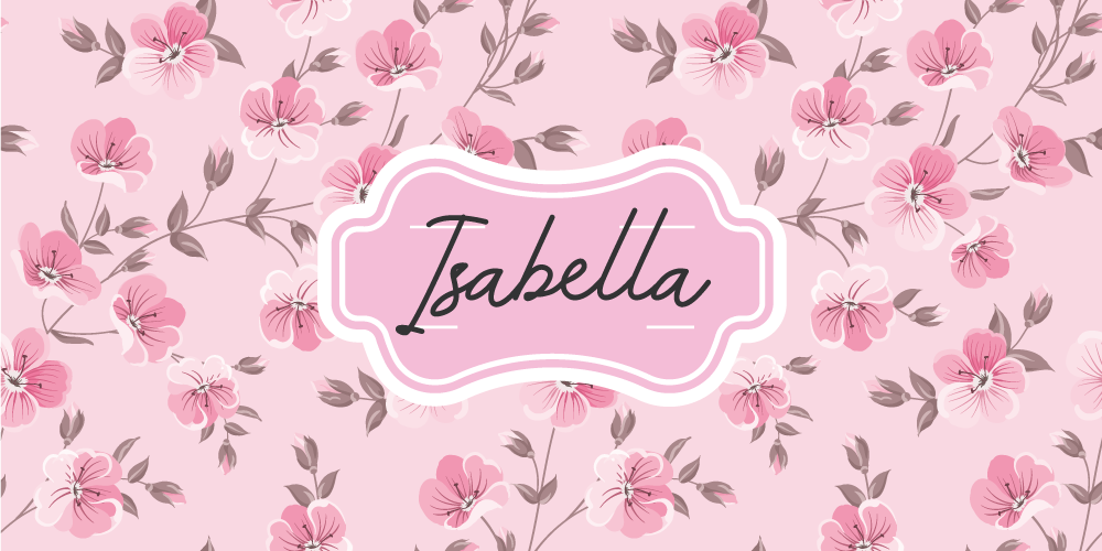 Pink floral design with name teen vinyl carpet - TenStickers