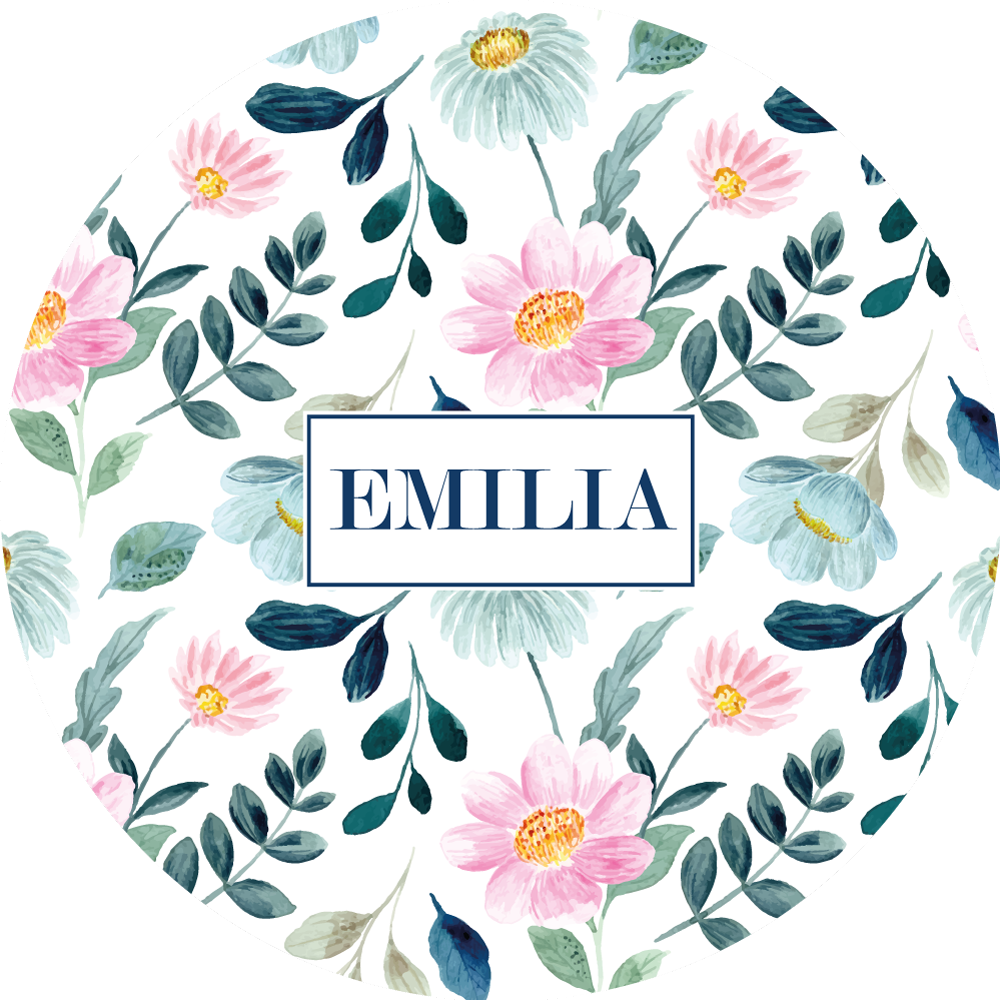 Floral name personalisation bedroom vinyl carpet - TenStickers