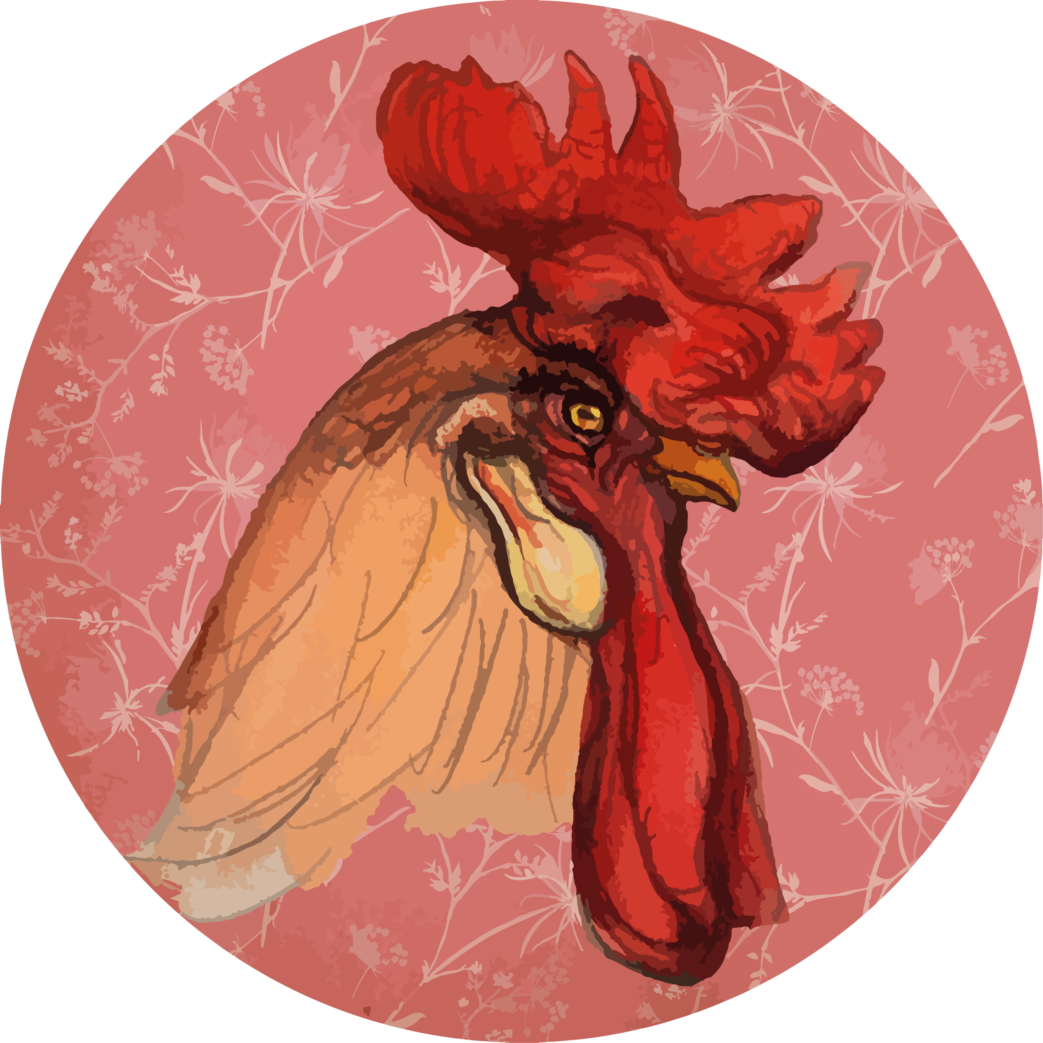 Rooster artwork animal vinyl carpet - TenStickers