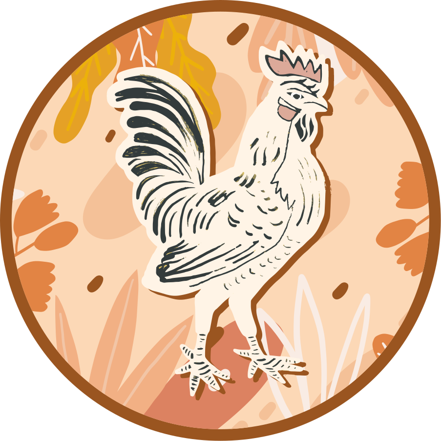 Delightful rooster animal vinyl carpet - TenStickers