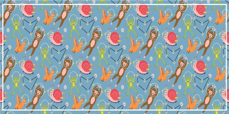 Colorful space creatures kids vinyl carpet - TenStickers