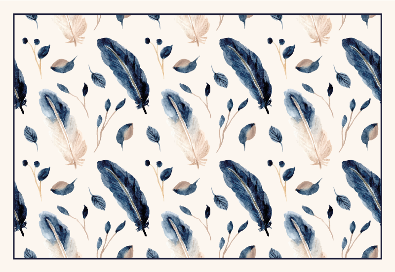 Feathered botanical motif animal vinyl carpet - TenStickers