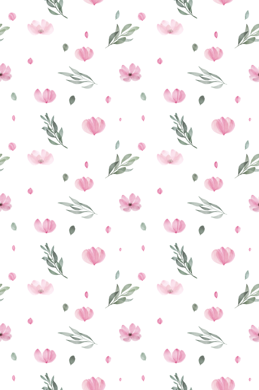 Delightful Botanical Illustrations floral vinyl carpet - TenStickers