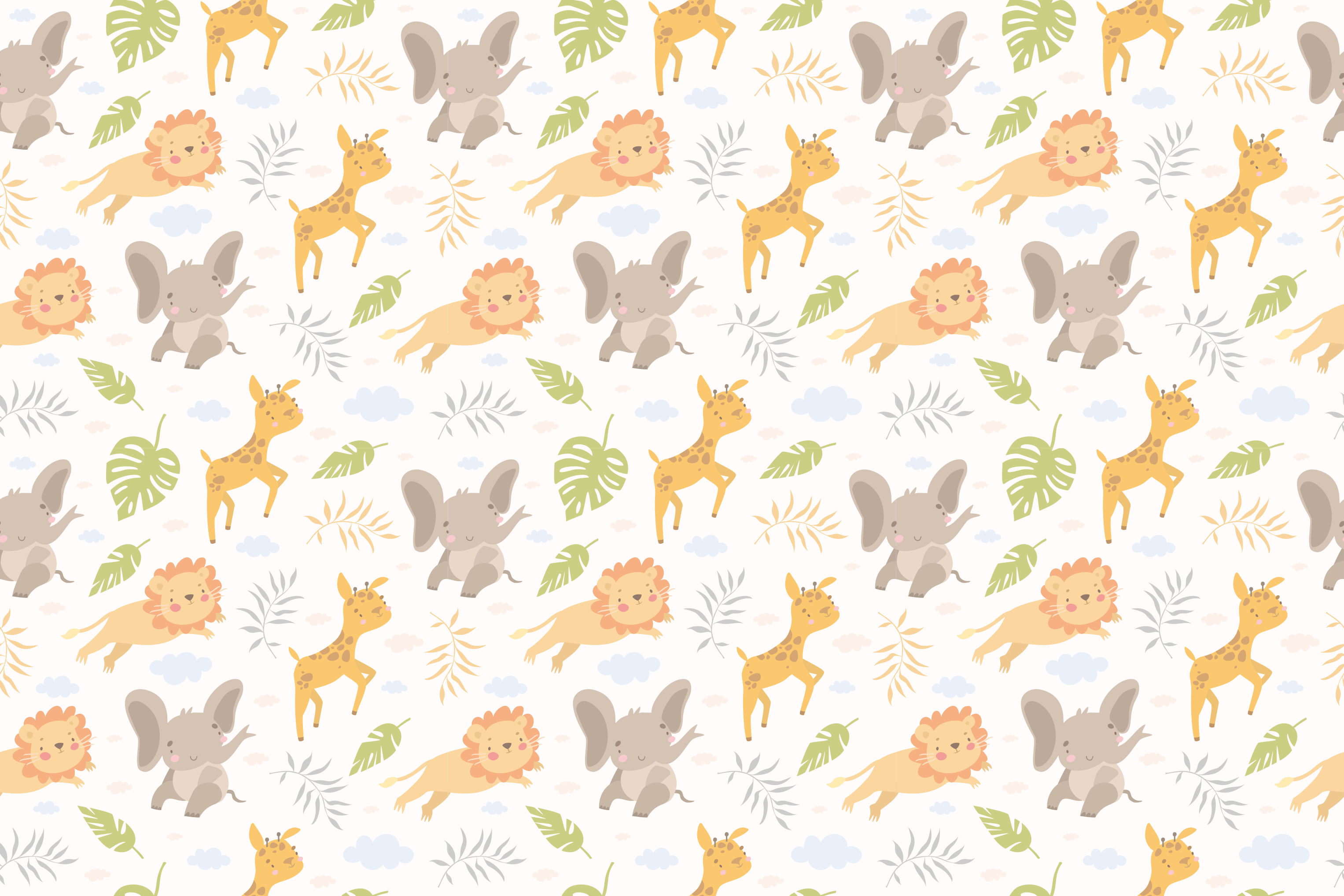 Adorable Safari Creatures kids vinyl carpet - TenStickers