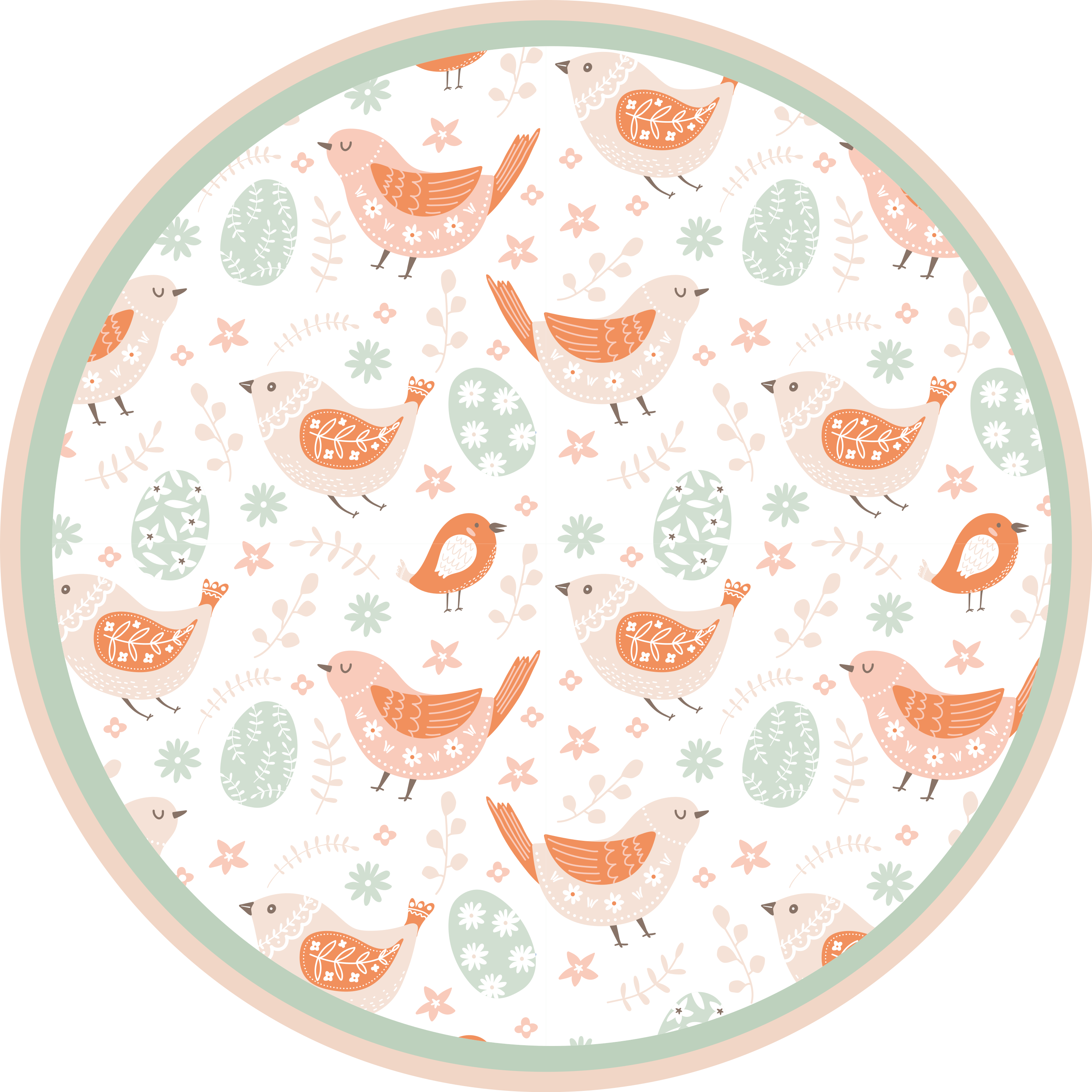 Delightful Bird Motifs nature vinyl carpet - TenStickers