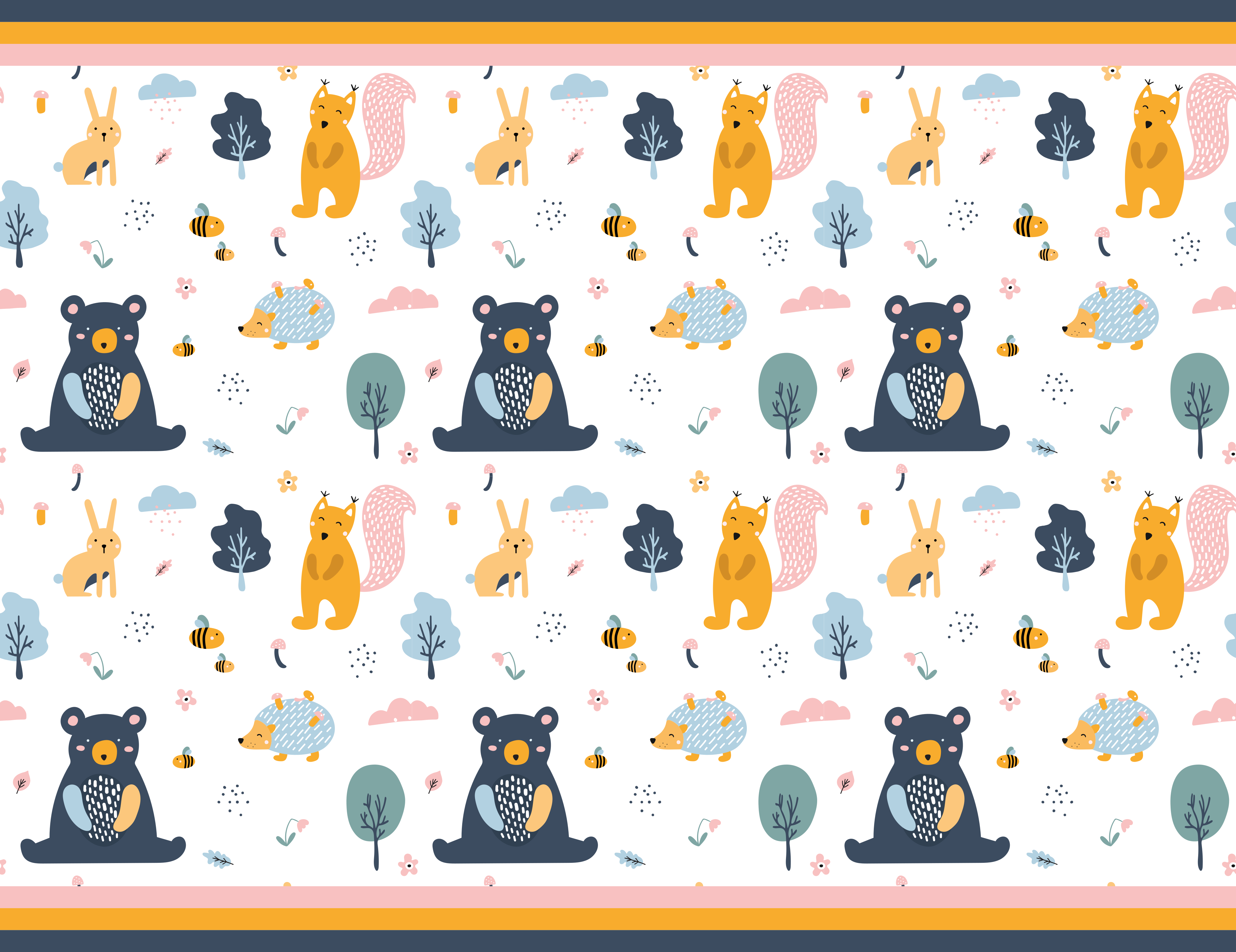 Scandinavian forest friends kids vinyl carpet - TenStickers