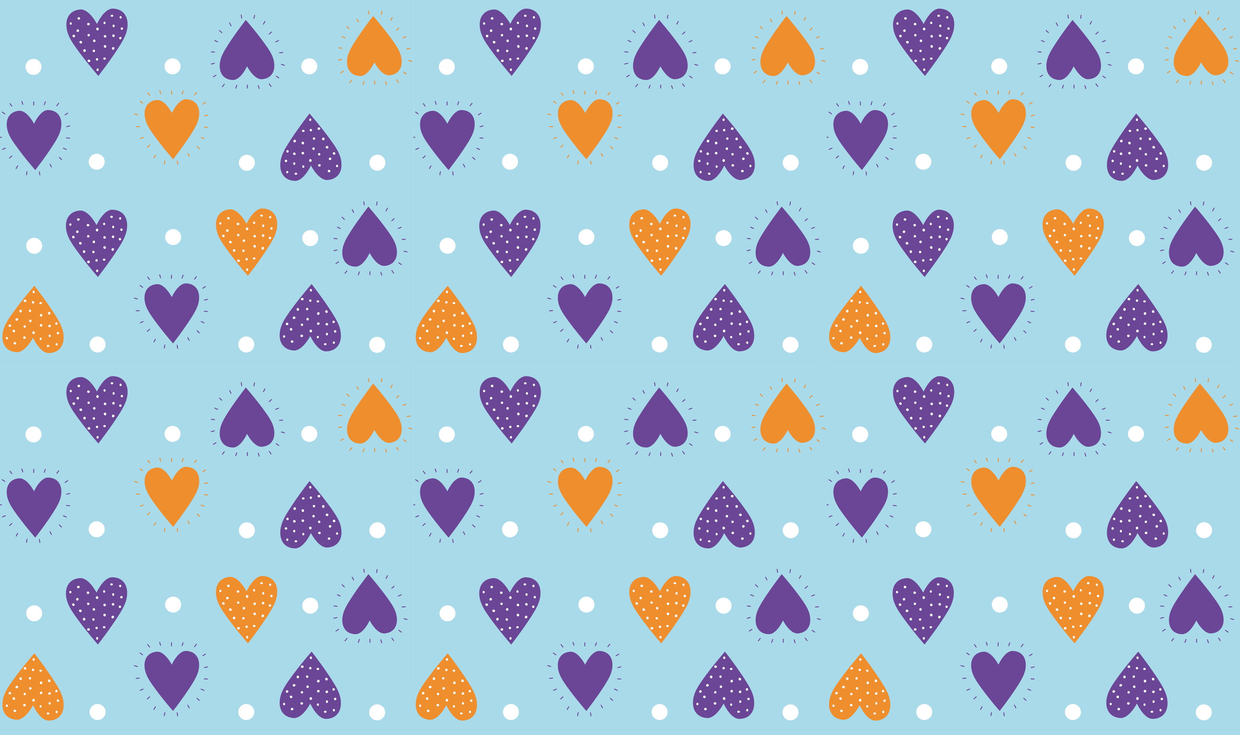 Colorful heart pattern teen vinyl carpet - TenStickers