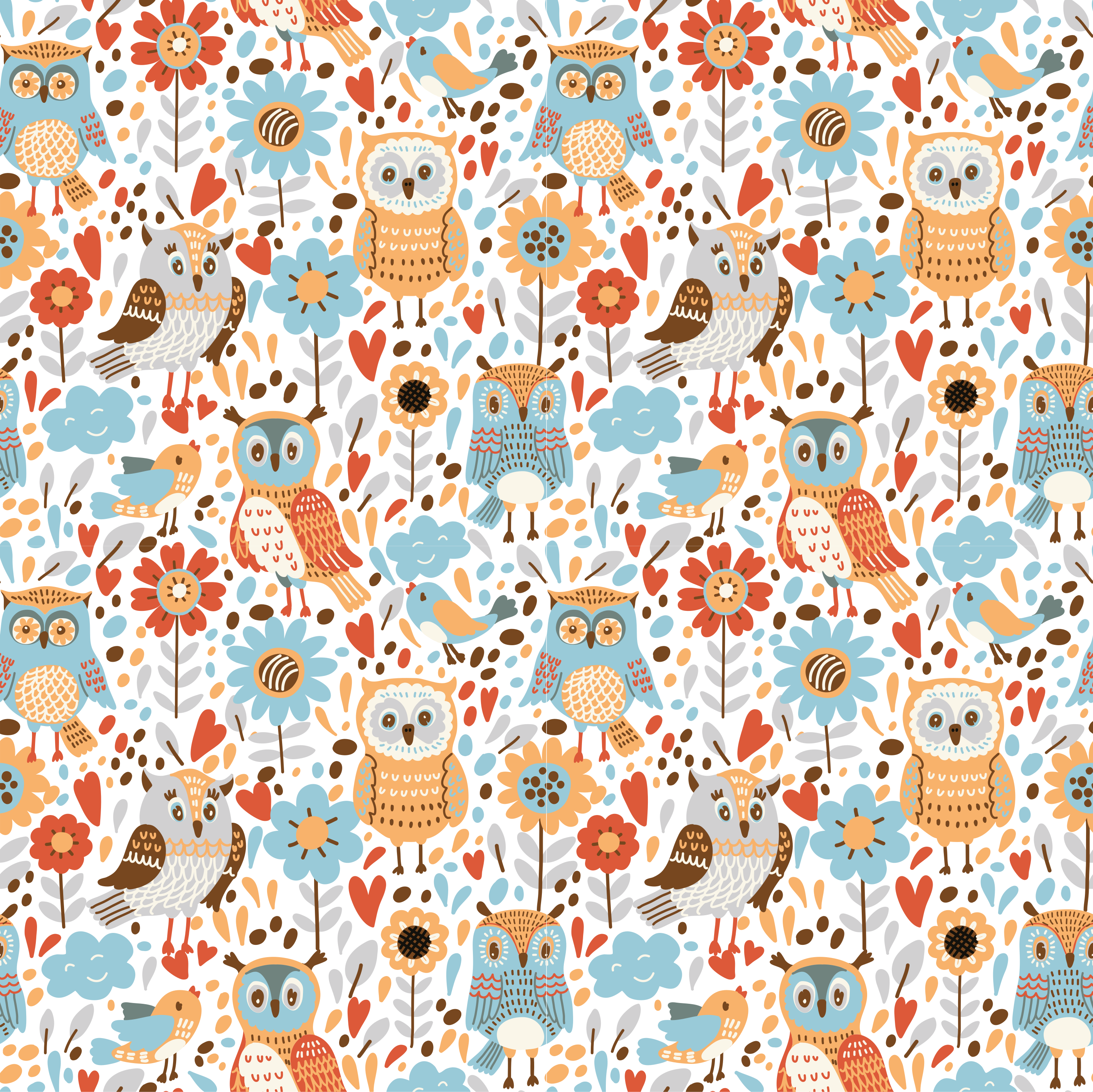 Charming owl pattern animal vinyl carpet - TenStickers