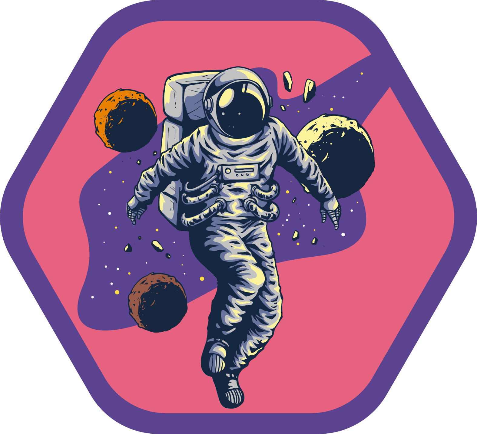 Space Explorer Journey star vinyl carpet - TenStickers