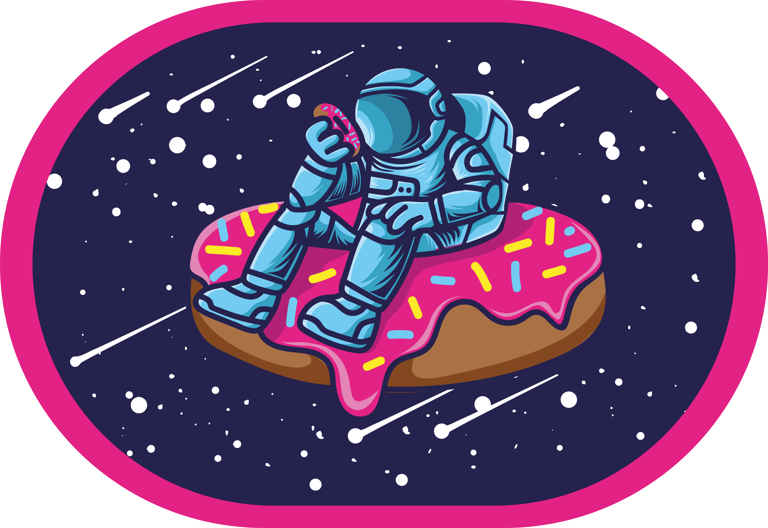 Astronaut On Donut teen vinyl carpet - TenStickers