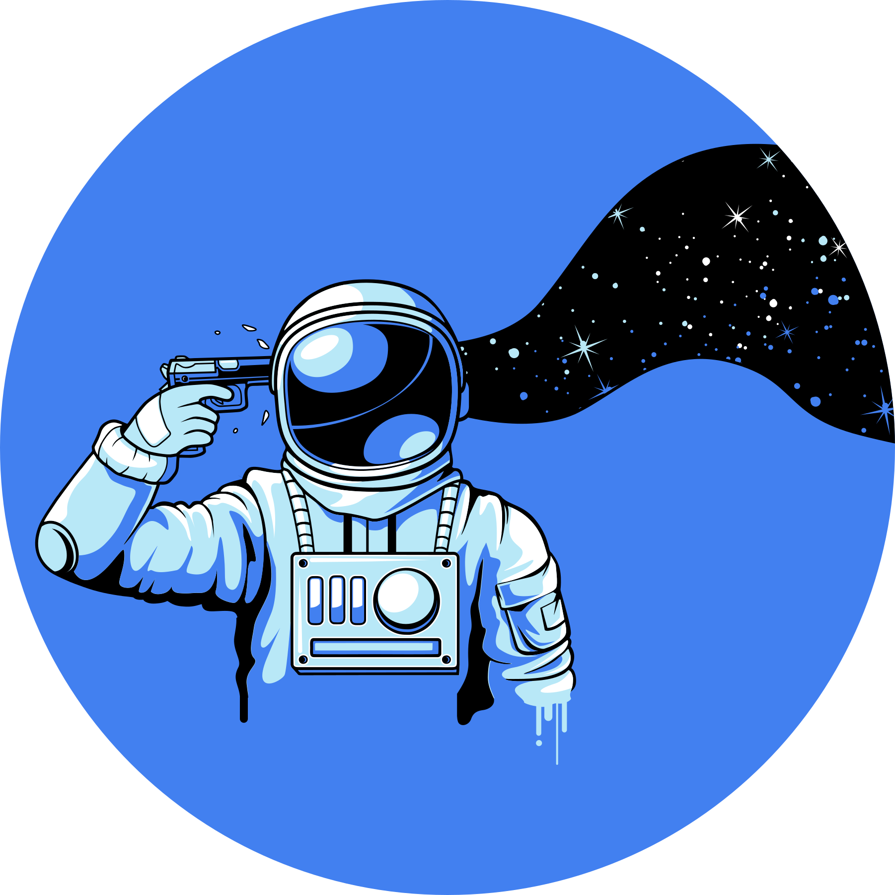 Astronaut Cosmic Scene teen vinyl carpet - TenStickers