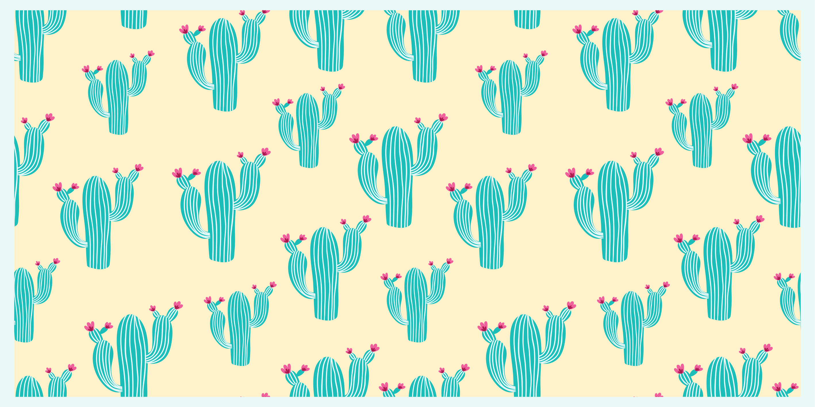 Cactus Motif nature vinyl carpet - TenStickers