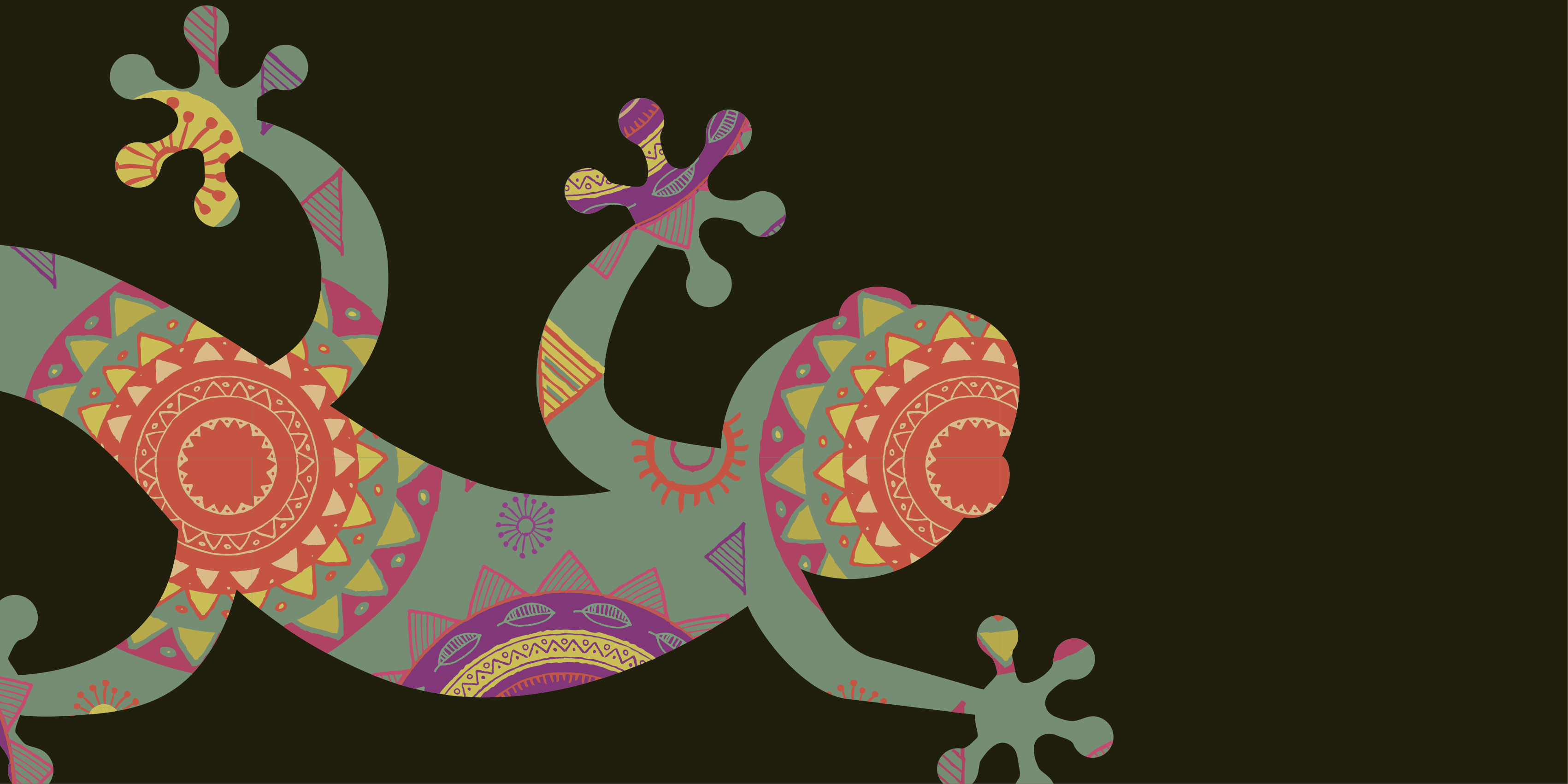 Colorful Geometric Lizard mandala vinyl carpet - TenStickers